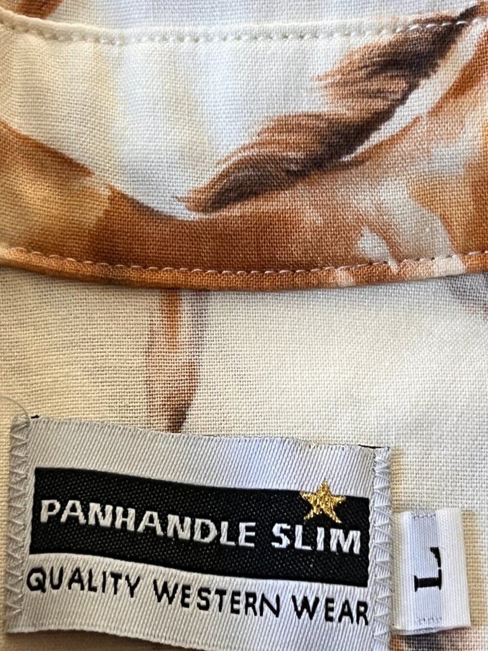 VINTAGE PANHANDLE SLIM WESTERN RUNNING HORSES WOMEN'S WESTERN SNAP FRONT SHIRT L - Picture 10 of 12